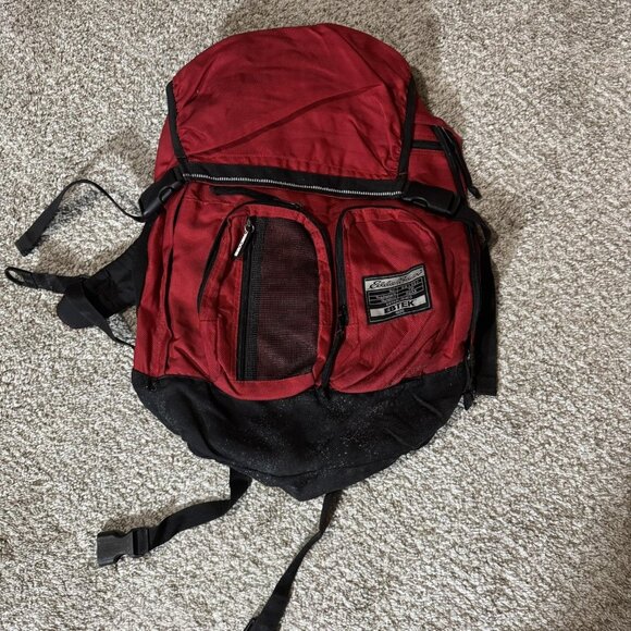 Vintage Eddie Bauer EBTEK Red Black Backpack Daypack Outdoor Hiking Travel 1999 - Picture 1 of 9